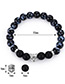 Fashion Silver Color+black Bead Decorated Bracelet