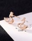 Fashion Rose Gold Swan Shape Decorated Earrings