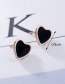 Fashion Rose Gold+black Heart Shape Decorated Earrings