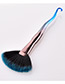 Fashion Blue+black Sector Shape Decorted Makeup Brush