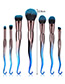Fashion Blue Hook Shape Decorted Makeup Brush (7 Pcs )