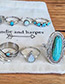 Vintage Silver Color Water Drop Shape Decorated Ring ( 7 Pcs )