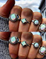 Fashion Silver Color Round Shape Decorated Ring ( 4 Pcs )