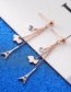 Fashion Rose Gold Tower Shape Decorated Earrings