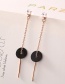 Fashion Rose Gold+black Pure Color Decorated Earrings