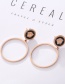 Fashion Rose Gold Circular Ring Shape Decorated Earrings