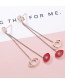 Fashion Red+gold Color Eye Shape Decorated Earrings
