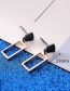 Fashion Rose Gold Square Shape Decorated Earrings