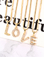 Fashion Gold Color Letter P Shape Decorated Necklace