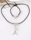 Fashion Black+coffee Star&tower Shape Decorated Necklace( 2 Pcs )