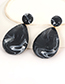 Fashion Black Water Drop Shape Design Earrings