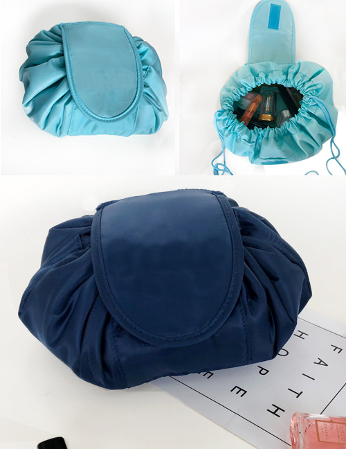 Fashion Light Blue Pure Color Decorated Storage Bag