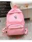 Fashion Pink Bear Pattern Decorated Backpack