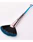 Fashion Blue+black Sector Shape Design Color Matching Cosmetic Brush(1pc)