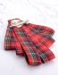 Fashion Red Grid Pattern Decorated Bowknot Brooch