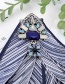 Fashion Navy Square Shape Diamond Decorated Bowknot Brooch
