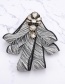 Fashion Black Oval Shape Diamond Decorated Bowknot Brooch