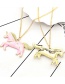 Fashion Beige Unicorn Pendant Decorated Necklace