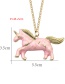 Fashion Pink Unicorn Pendant Decorated Necklace