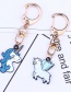 Fashion Blue Unicorn Shape Decorated Key Chain