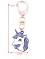 Fashion Blue Unicorn Shape Decorated Key Chain