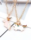 Fashion Yellow Cartoon Unicorn Pendant Decorated Necklace