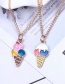 Fashion White+blue Ice Cream Shape Decorated Necklace