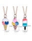Fashion Pink+yellow Ice Cream Shape Decorated Necklace