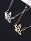Fashion Gold Color Crane Shape Decorated Pure Color Necklace