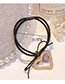 Lovely Champagne Heart Shape Decorated Double Layer Hair Band
