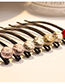 Lovely Champagne Round Shape Diamond Decorated Hair Clip(2pcs)