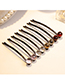 Lovely Champagne Round Shape Diamond Decorated Hair Clip(2pcs)