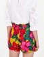 Fashion Red+yellow Flowers Pattern Decorated Simple Shorts