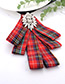 Fashion Red Stripe Pattern Decorated Bowknot Brooch