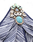 Fashion Navy Diamond Decorated Bowknot Brooch