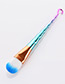 Trendy Green+pink Flame Shape Decorated Foundation Brush(1pc)
