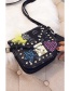 Fashion Black Star&pineapple Pattern Decorated Shoulder Bag