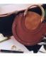 Fashion Black Round Shape Design Pure Color Shoulder Bag