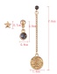 Fashion Gold Color Round Shape Decorated Long Earrings(3pcs)