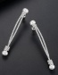 Fashion Silver Color Pearls&diamond Decorated Long Earrings
