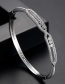Fashion Silver Color Diamond Decorated Hollow Out Bracelet