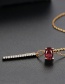 Fashion Champagne+red Vertical Shape Pendant Decorated Necklace
