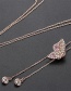 Fashion Rose Gold Butterfly Pendant Decorated Adjustable Necklace