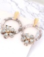 Fashion Gray Flowers Decorated Round Shape Earings