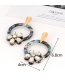 Fashion Green Flowers Decorated Round Shape Earings