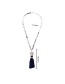 Fashion Dark Blue Tassel&gemstone Decorated Long Necklace