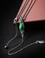 Fashion Green Water Drop Shape Pendant Decorated Long Necklace