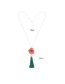 Fashion Red Flower&tassel Decorated Long Necklace