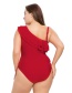 Sexy Claret Red Pure Color Design Larger Size Swimwear