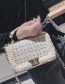 Fashion White Pearls Decorated Square Shape Bag